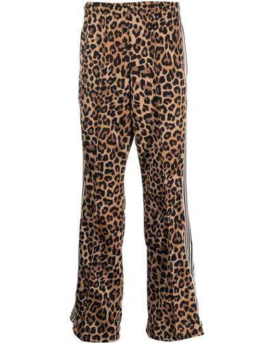 Kapital Cheetah-print Flared Track Trousers - Brown