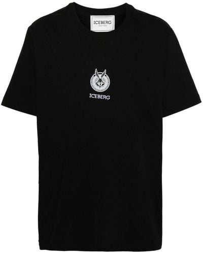 Iceberg T-shirt Met Konijnprint - Zwart