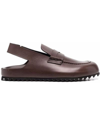 Officine Creative Slingback Leather Loafers - Brown