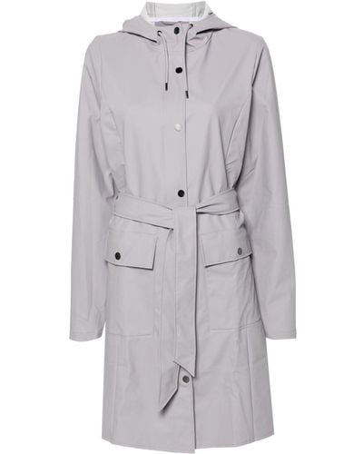 Rains Curve W Belted Trench Coat - Gray