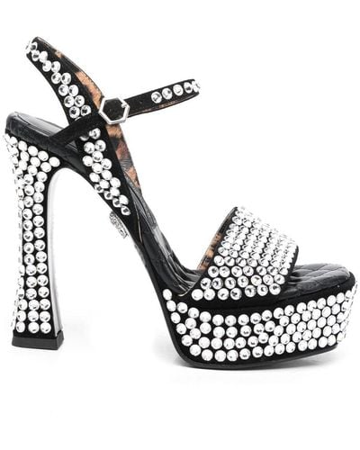 Philipp Plein Strass Crystal-embellished 140mm Sandals - Black