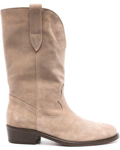 Via Roma 15 3381 Ankle-length Suede Boots - Natural