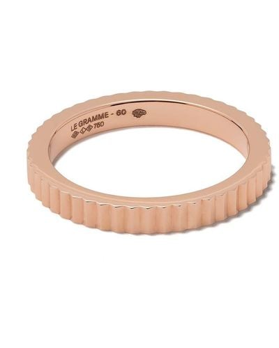 Le Gramme 18kt Red Gold 5g Guilloche Ring - Pink