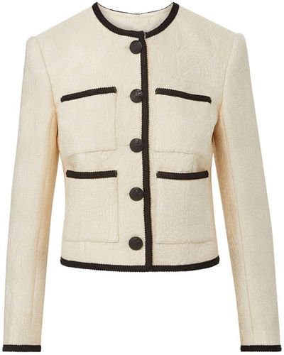 Veronica Beard Darla Cloqué Jacket - Natural