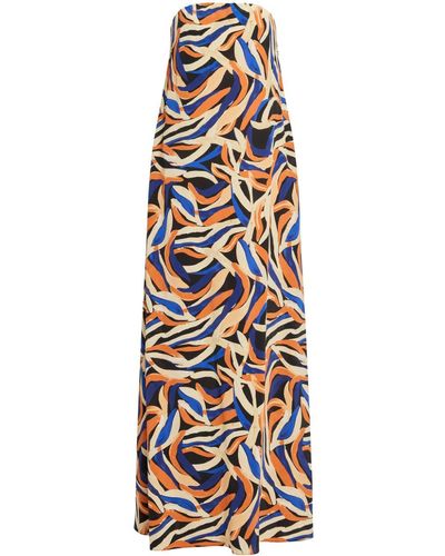 Shona Joy Vestido largo con estampado abstracto - Azul