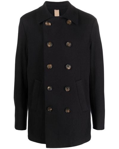 Eleventy Double-breasted Wool Peacoat - Black