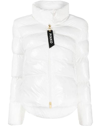 Pinko Long-sleeve Padded Puffer Jacket - White