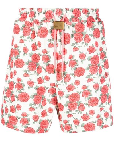 Buscemi Floral-print Track Shorts - Red