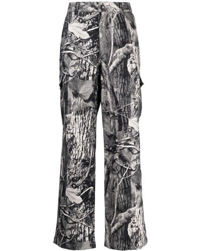 Children of the discordance Graphic-print Cotton Trousers - Grey