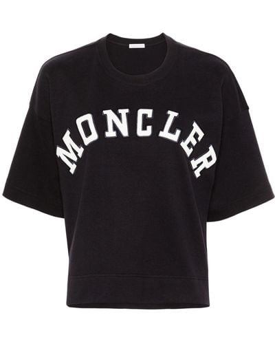 Moncler Logo-patches Cotton T-shirt - Black