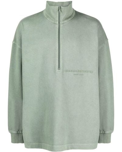Alexander Wang Half-zip Cotton Sweatshirt - Green