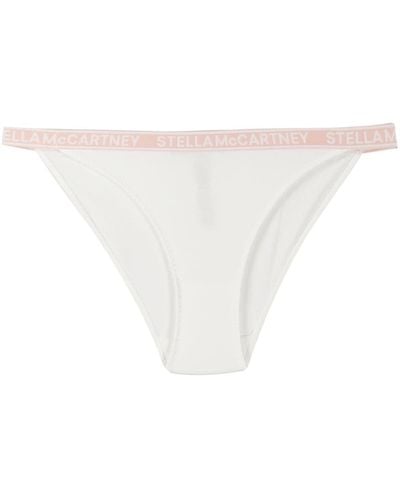 Stella McCartney Slip bikini con logo jacquard - Bianco