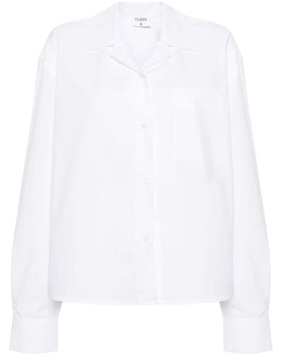 Filippa K Camisa con cuello cubano - Blanco