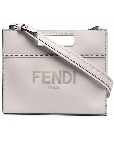 Fendi Logo-print Tote Bag - Gray