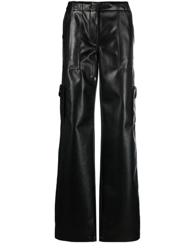 Ermanno Scervino Drawstring-waist Faux-leather Trousers - Black