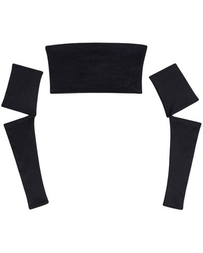 MM6 by Maison Martin Margiela Cropped-Top mit Cut-Outs - Schwarz