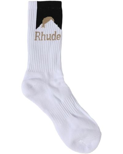 Rhude Moonlight Ribbed Socks - White