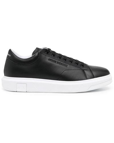 Armani Exchange Leather Low-top Sneakers - Black