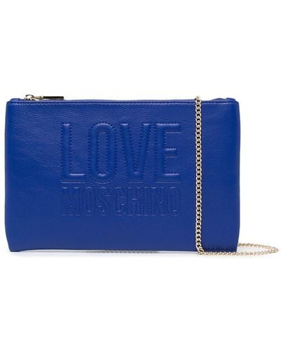 Love Moschino Shopper Met Logo-reliëf - Blauw