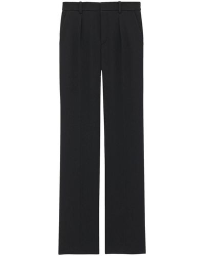 Saint Laurent Straight-Leg Tailored Wool Trousers - Black