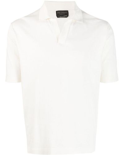 Dell'Oglio Open-placket Cotton Polo Shirt - White