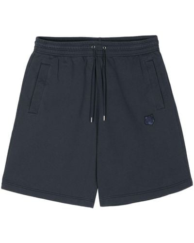 Maison Kitsuné Pantalones cortos de chándal con parche Fox - Azul
