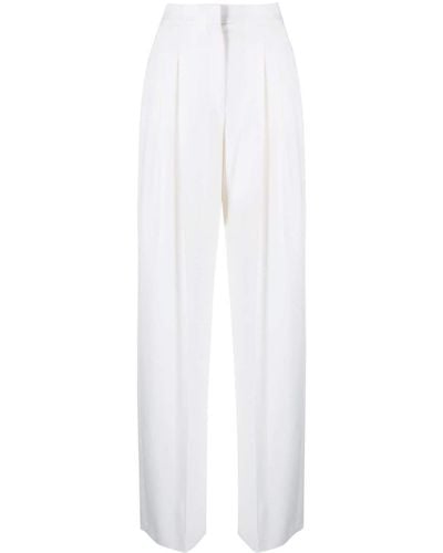 Alexander McQueen Pantaloni sartoriali con pieghe - Bianco