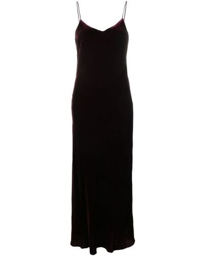 Asceno Lyon Velvet Maxi Dress - Black