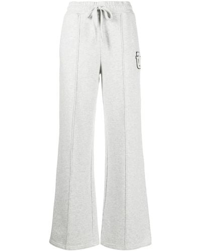 The Upside Logo-patch Flared Track Trousers - White