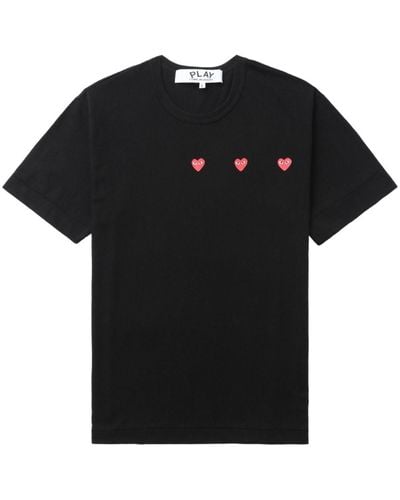 COMME DES GARÇONS PLAY Triple Hearts T-Shirt - Schwarz