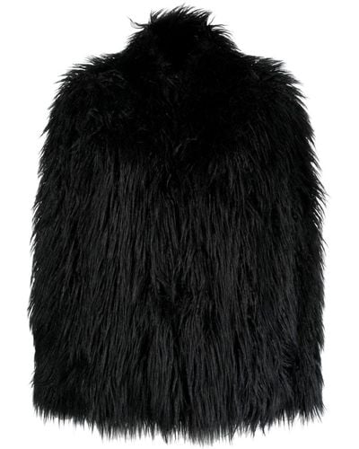 Dondup Mongolian Faux-fur Long-sleeved Jacket - Black