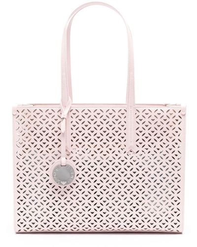 Emporio Armani Logo-laser Cut Tote Bag - Pink