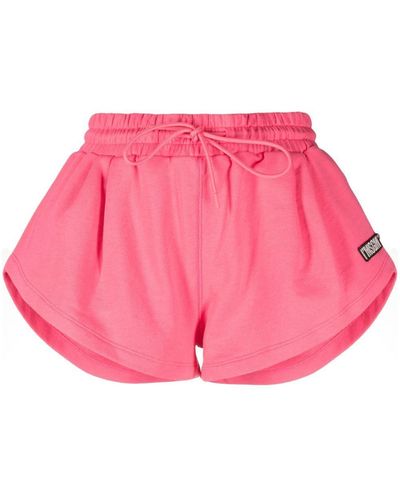 MSGM Short de sport à patch logo - Rose