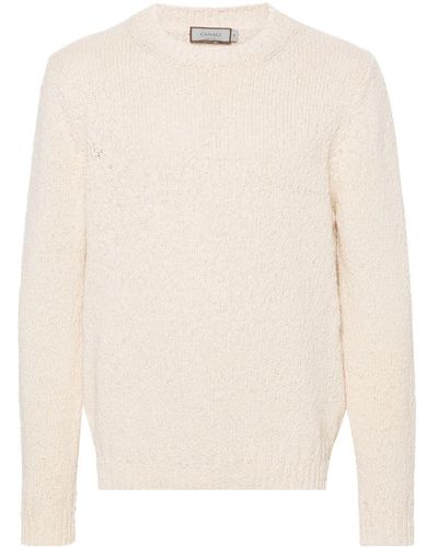Canali Crew-neck Cotton Sweater - White