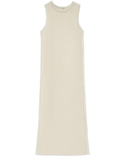 Jil Sander Semi-sheer Knit Long Dress - White
