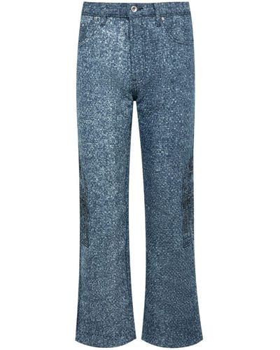 Who Decides War Woven-design Straight-leg Jeans - Blue
