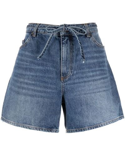 Ba&sh Macha Drawstring-waist Denim Shorts - Blue