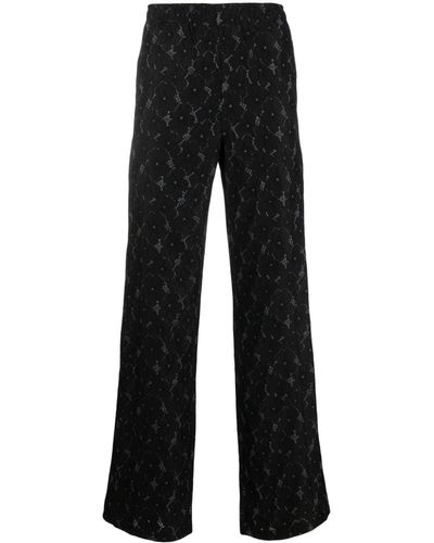 ANDERSSON BELL Guipure-lace Wide-leg Trousers - Black