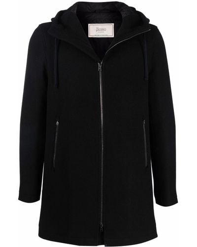 Herno Zipped Down Hooded Coat - Black