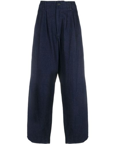 Yohji Yamamoto Jeans a gamba ampia - Blu