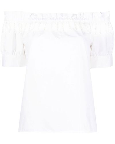 Liu Jo Off-shoulder Embroidered Blouse - White