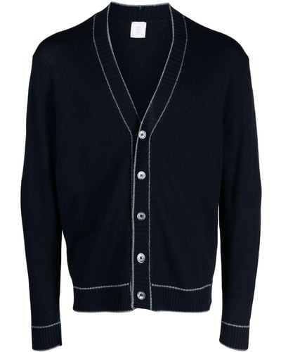 Eleventy Button-up Wool Cardigan - Blue