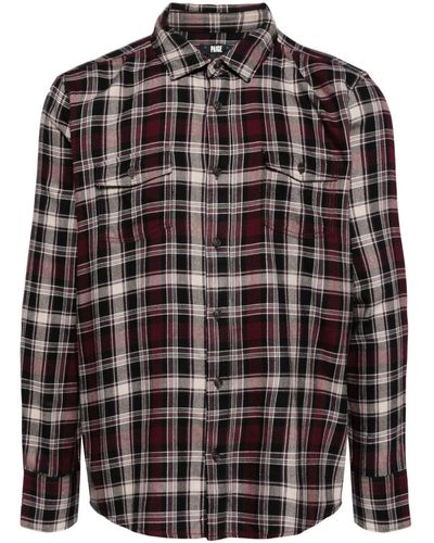 PAIGE Everett Plaid-check Flannel Shirt - Black