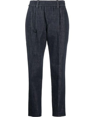 Brunello Cucinelli Jeans Met Elastische Taille - Blauw