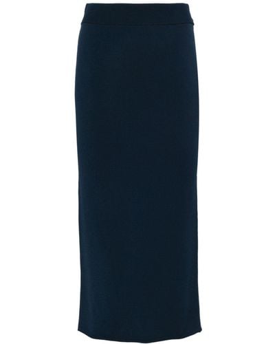 Barena Straight-hem Knitted Skirt - Blue
