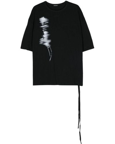 Ann Demeulemeester Dieter Floral-print Cotton T-shirt - Black