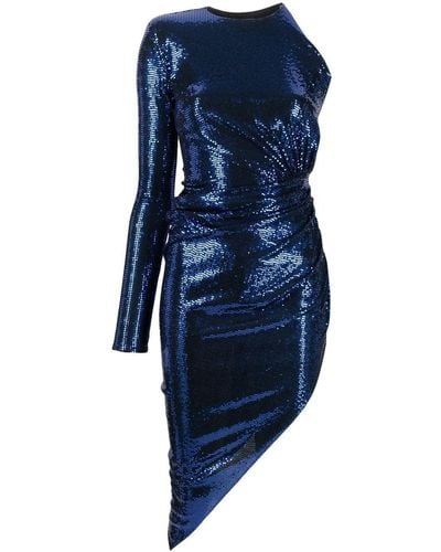Alexandre Vauthier One Shoulder Midi Dress Majestic Blue