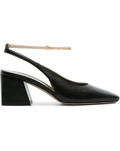 MARIA LUCA 65mm Leather Court Shoes - Black