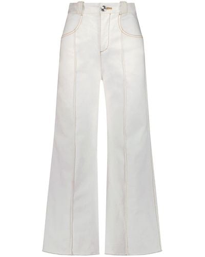 Giambattista Valli Wide-leg Contrast-stitch Jeans - White