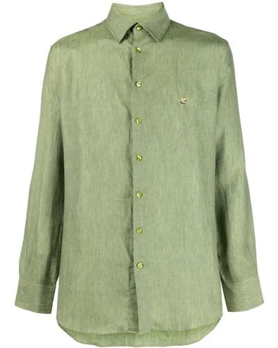 Etro Hemd aus Leinen - Grün